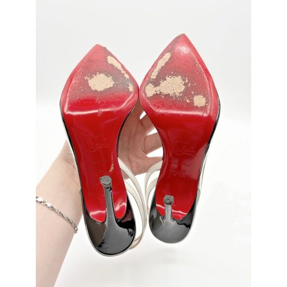 Christian Louboutin Leather & PVC Paralili Pumps Gold & White Sz EU 36.5 6.5 - Picture 11 of 13